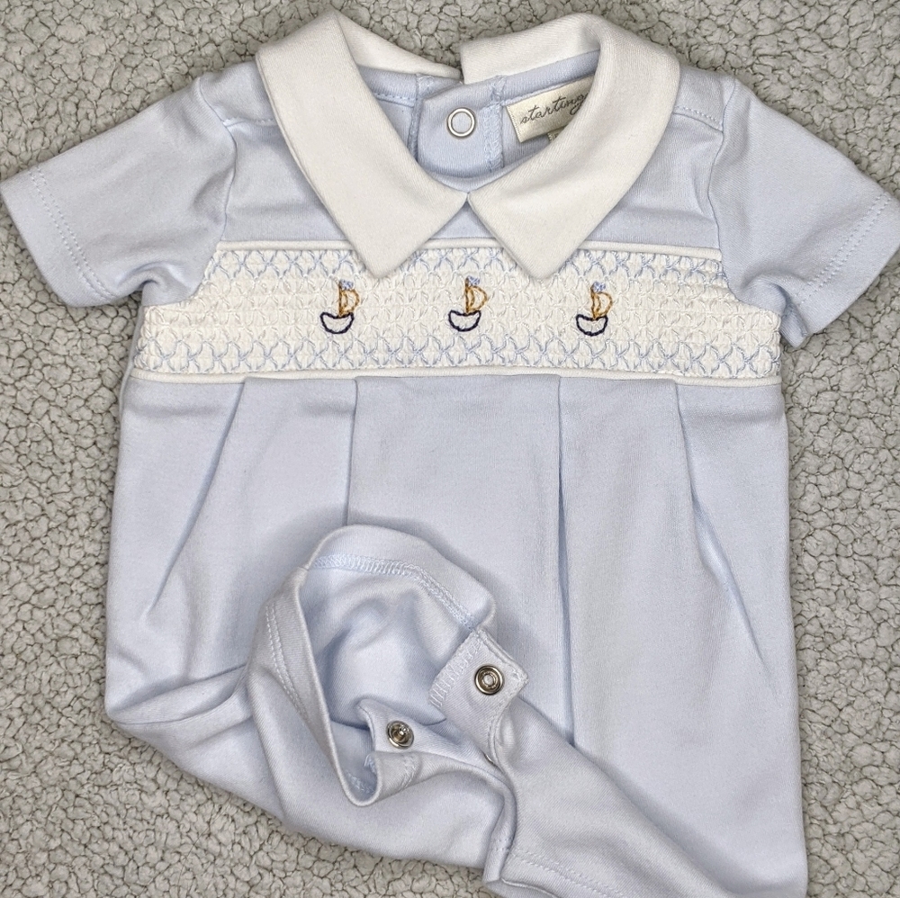 Baby Boy Newborn Boat Shortall - Coming home